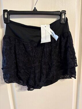 Fisoew Black Lace Shorts S NWT